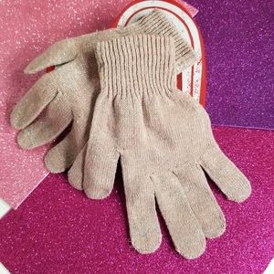 New Sparkley Metallic Rose Knotted Winter Gloves